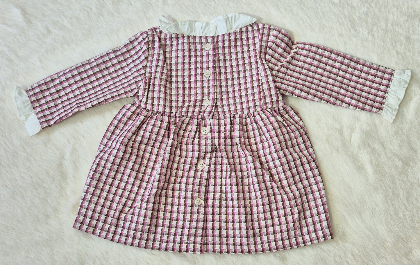 Robe bébé fille élégante à carreaux Au palais des rêves