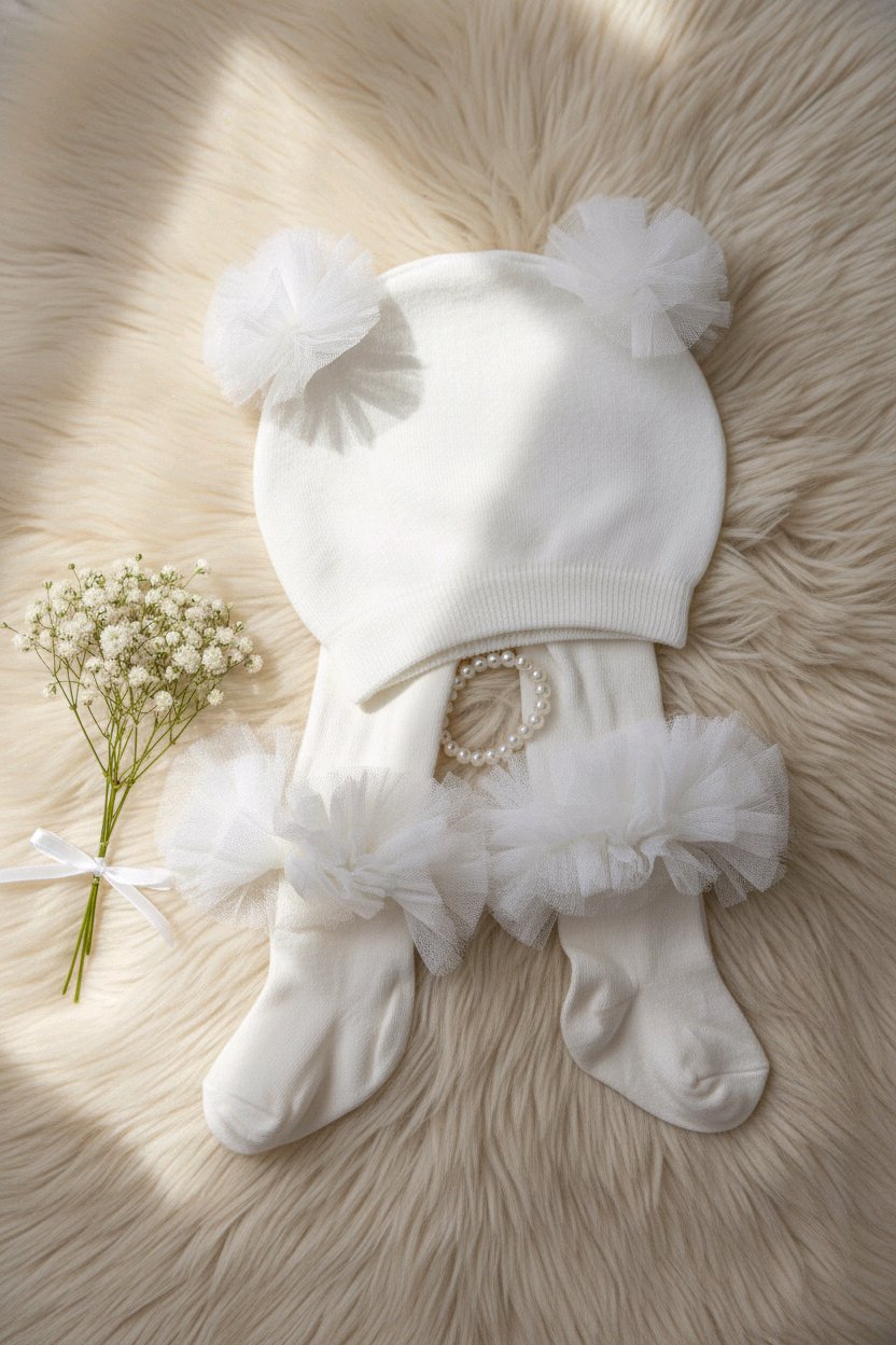 Coffret Bonnet & Collants Bébé tulle