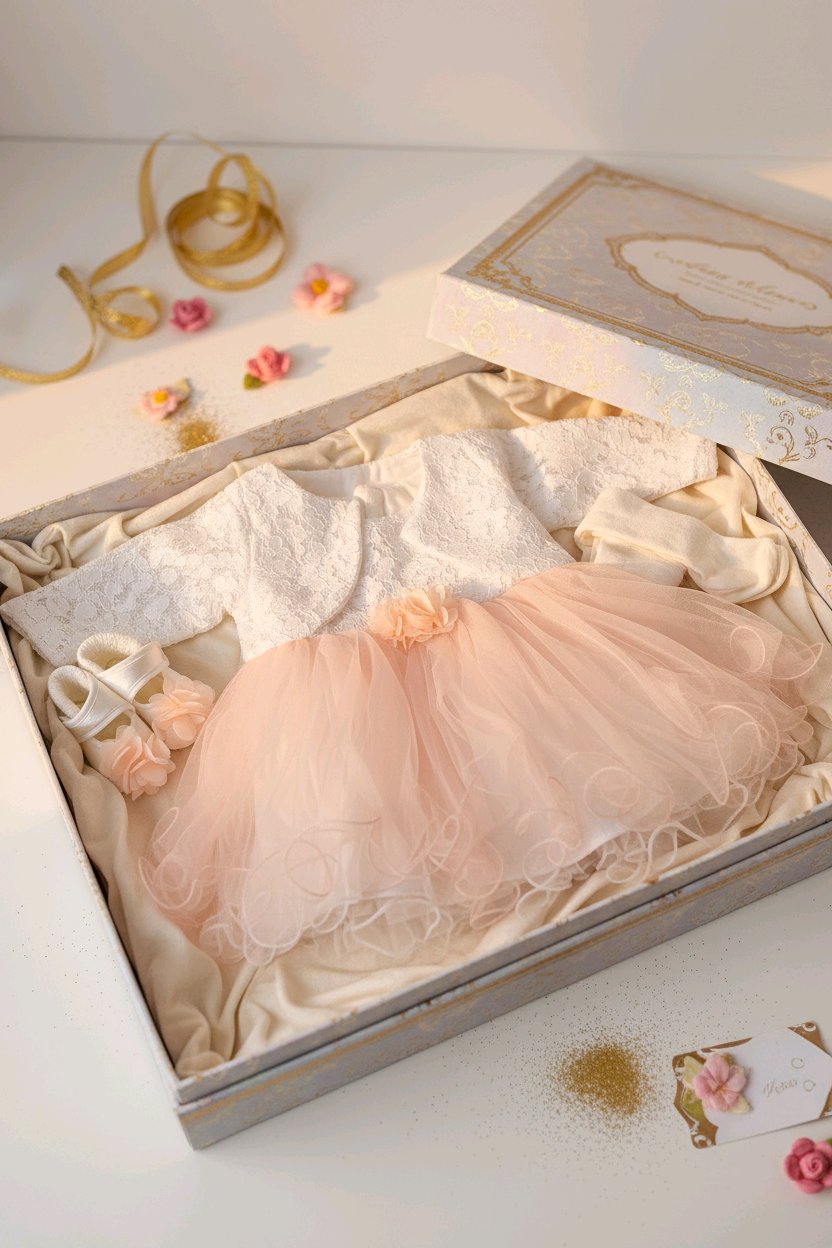 Robe Cérémonie Bébé Fille 4 pièces
