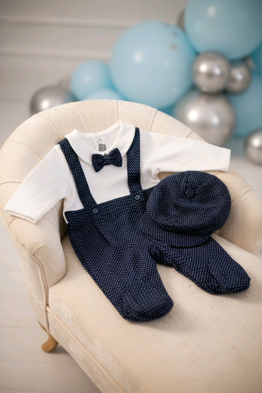 Combinaison de cérémonie avec nœud papillon et casquette