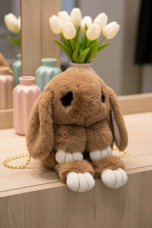 Sac peluche lapin – sac à main ou sac bandoulière doux et moelleux