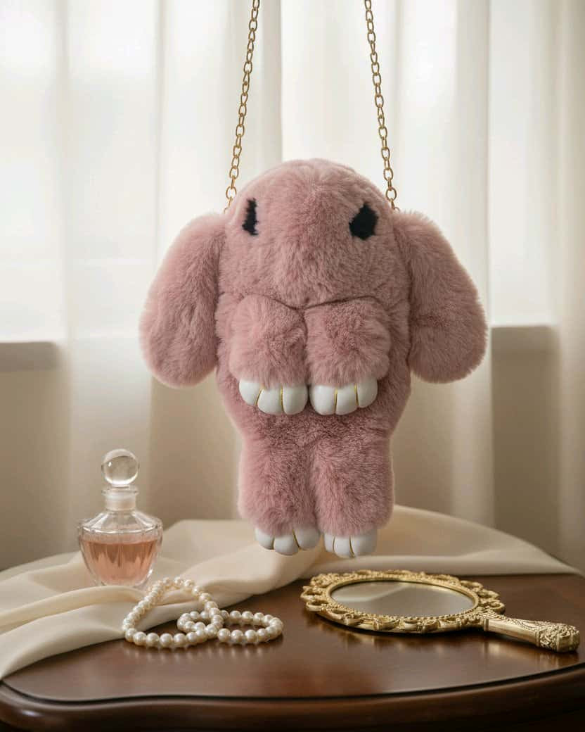 Sac peluche lapin – sac à main ou sac bandoulière doux et moelleux