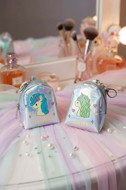Porte-clés mini sac à dos licorne