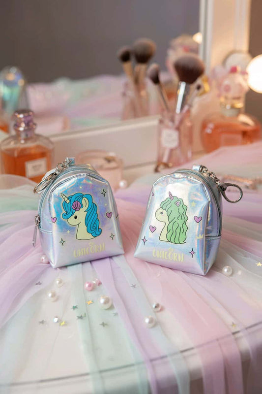 Porte-clés mini sac à dos licorne