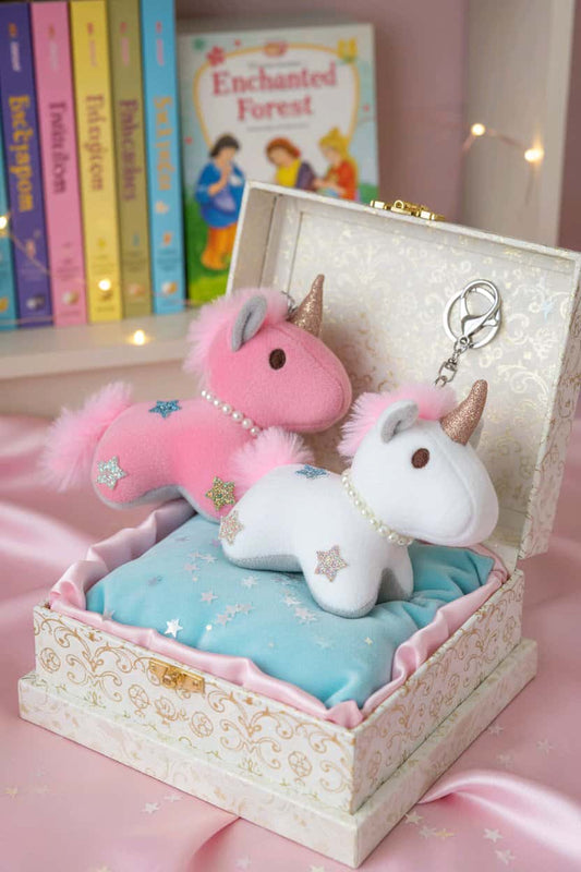 Porte-clés licorne peluche