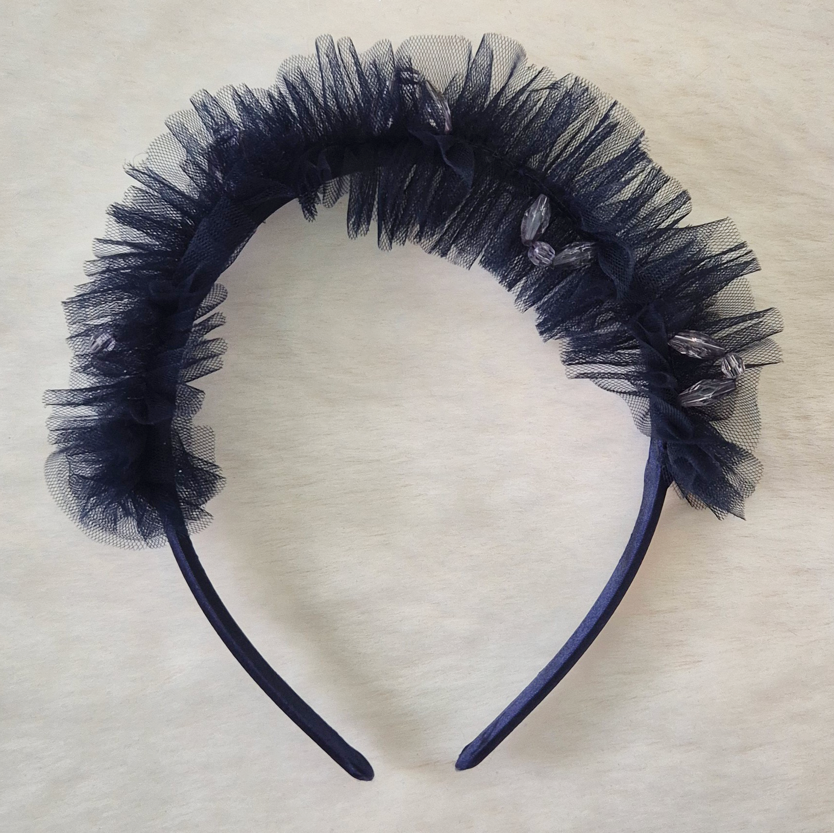 Robe de cérémonie fille avec tulle et grand nœud + serre-tête assorti Au palais des rêves