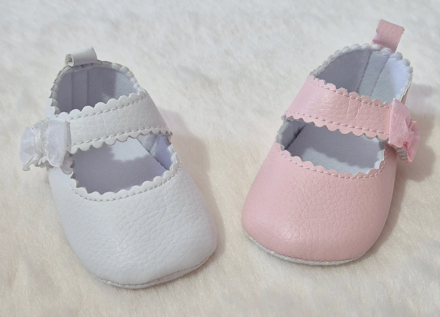 Chaussures bébé fille souples roses ou blanches Au palais des rêves
