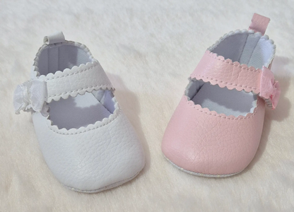 Chaussures bébé fille souples roses ou blanches Au palais des rêves