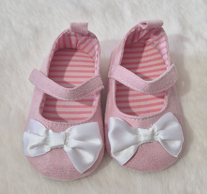 Chaussures bébé fille avec nœud roses ou bleu marine Au palais des rêves