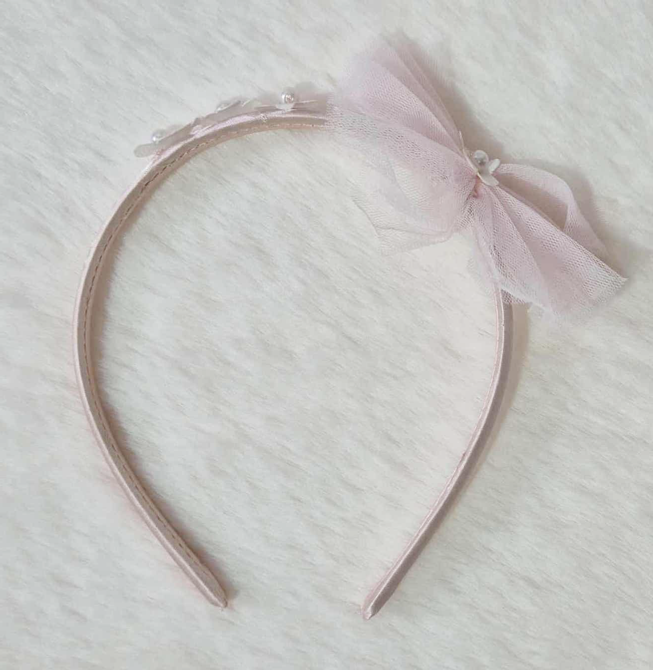 Robe de cérémonie fille avec broderies et tulle + serre-tête assorti Au palais des rêves