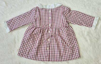 Robe bébé fille élégante à carreaux Au palais des rêves