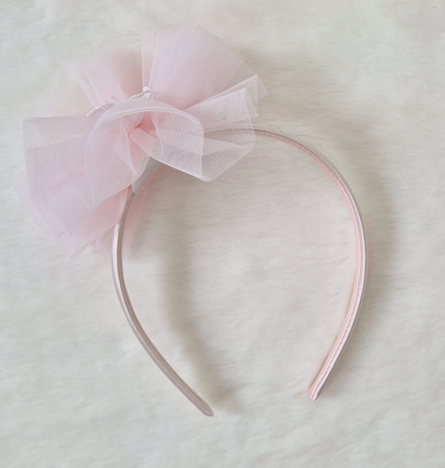 Robe de cérémonie fille rose poudré + serre-tête assorti Au palais des rêves