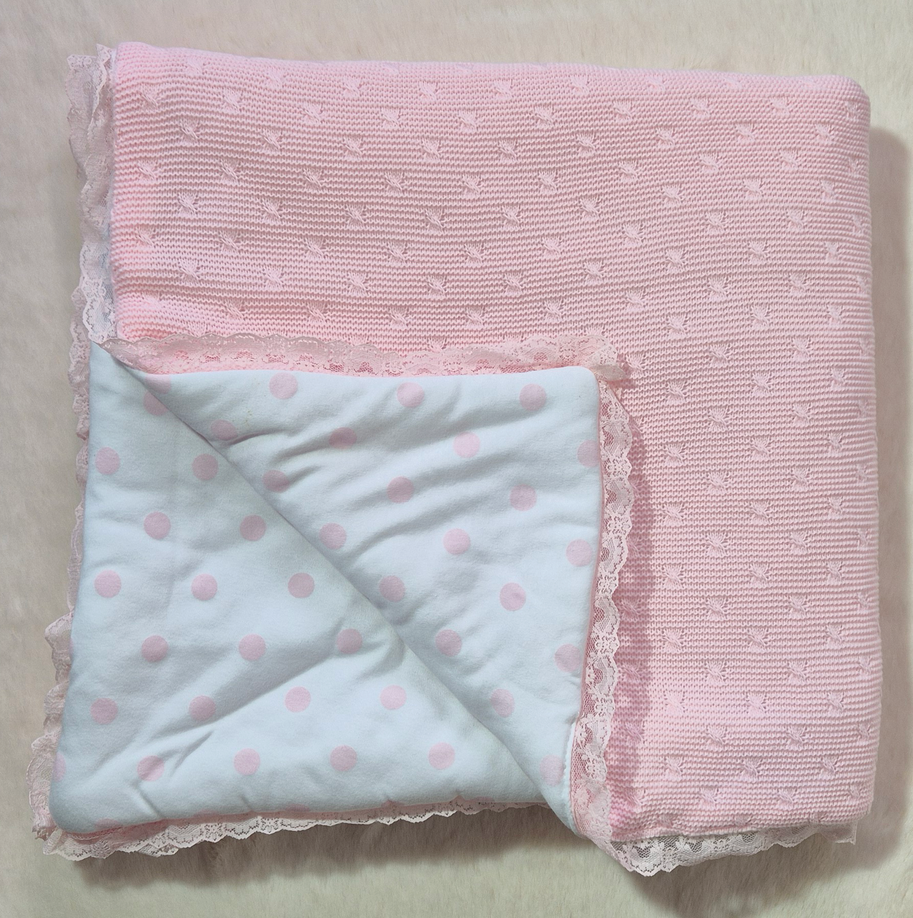 Couverture bébé rose Au palais des rêves