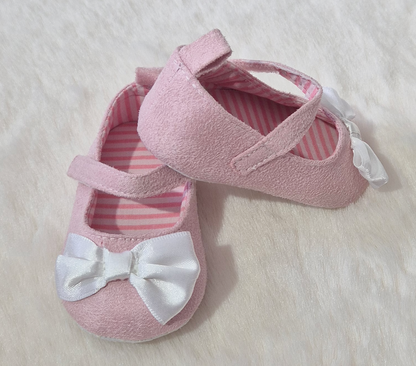 Chaussures bébé fille avec nœud roses ou bleu marine Au palais des rêves