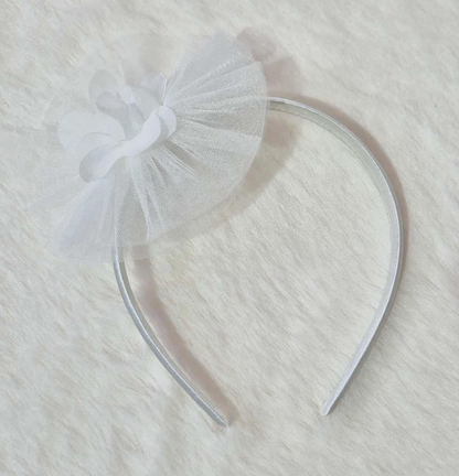 Robe de baptême bébé fille blanche avec fleurs brodées et bandeau assorti Au palais des rêves