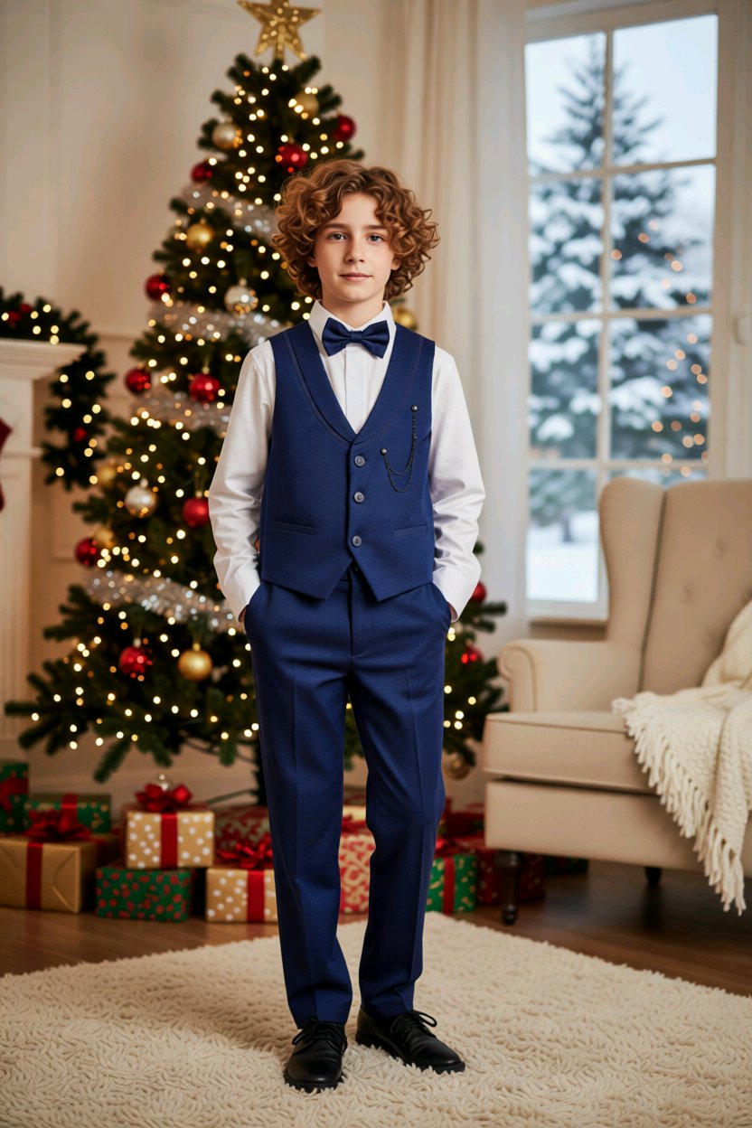 Costume garçon bleu 5 pièces