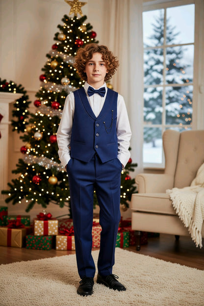 Costume garçon bleu 5 pièces