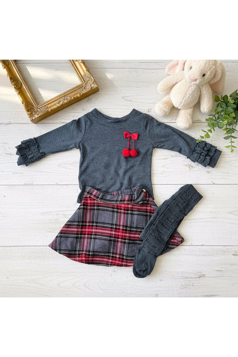 Ensemble fille “Cerise d’Hiver” 3 pièces