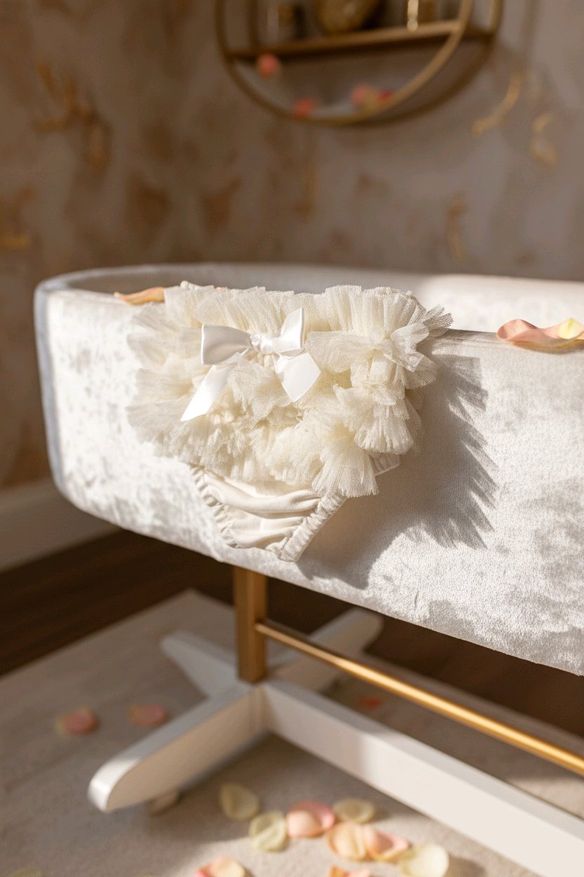 Culotte bébé à volants en tulle blanche