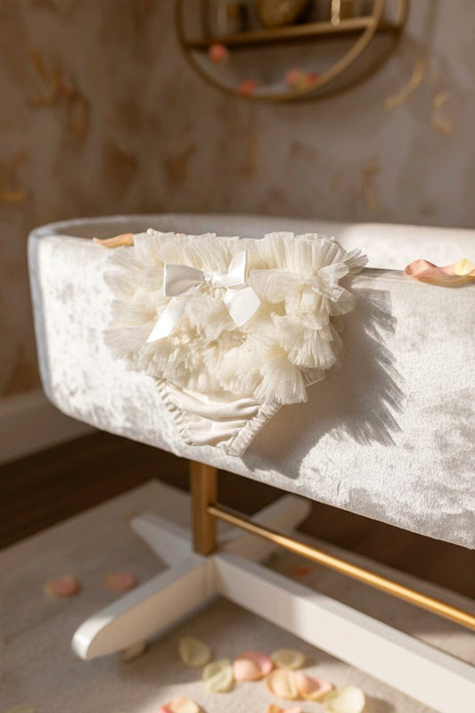 Culotte bébé à volants en tulle blanche