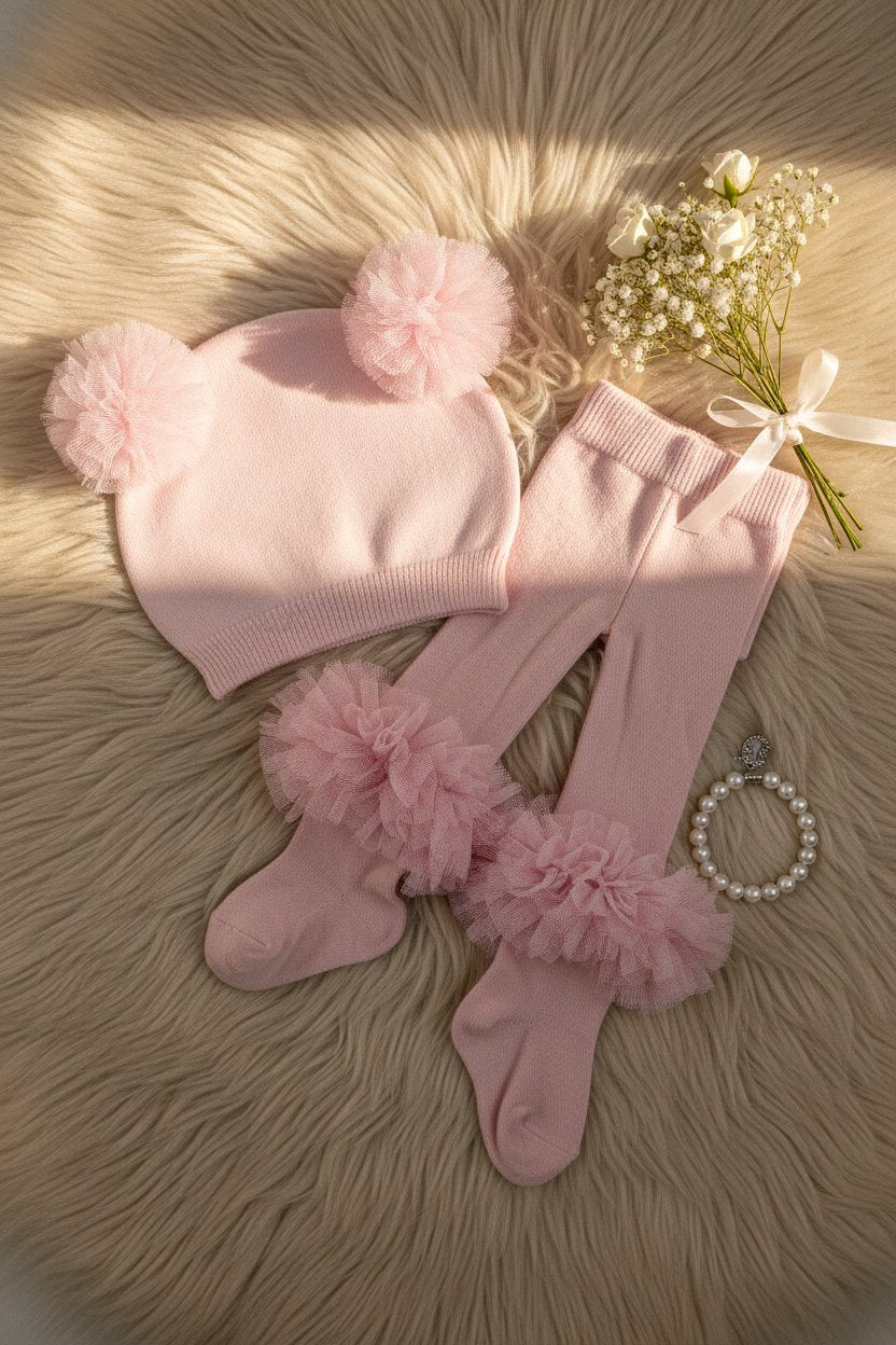 Coffret Bonnet & Collants Bébé tulle