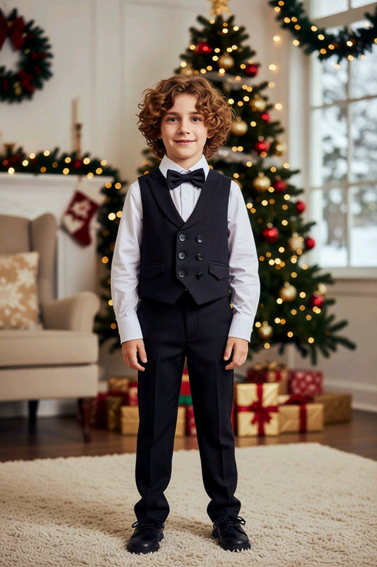 Costume garçon 4 pièces noir